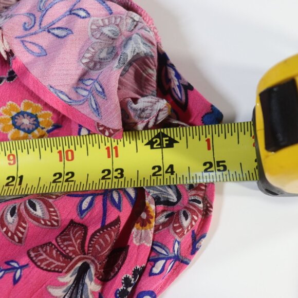 Loft Flutter Sleeve Ruffle Hem Pink Floral V Neck Dress Open Back, Size 20, NWT - Picture 11 of 14